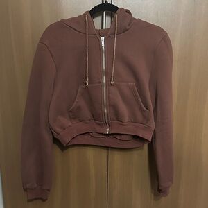 Brown Cropped Hoodie